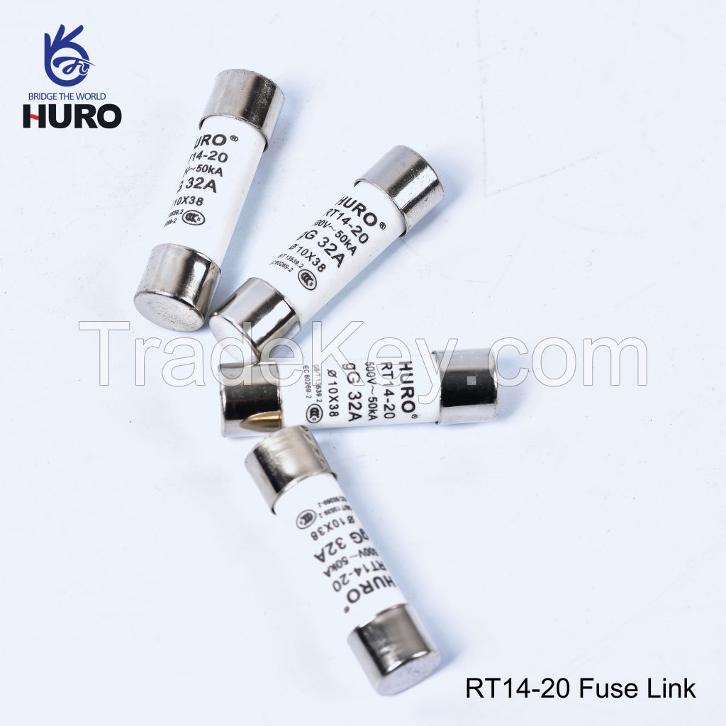 Low Voltage Cylindrical 10x38 R014 rt14-20 fuse with Double Cap