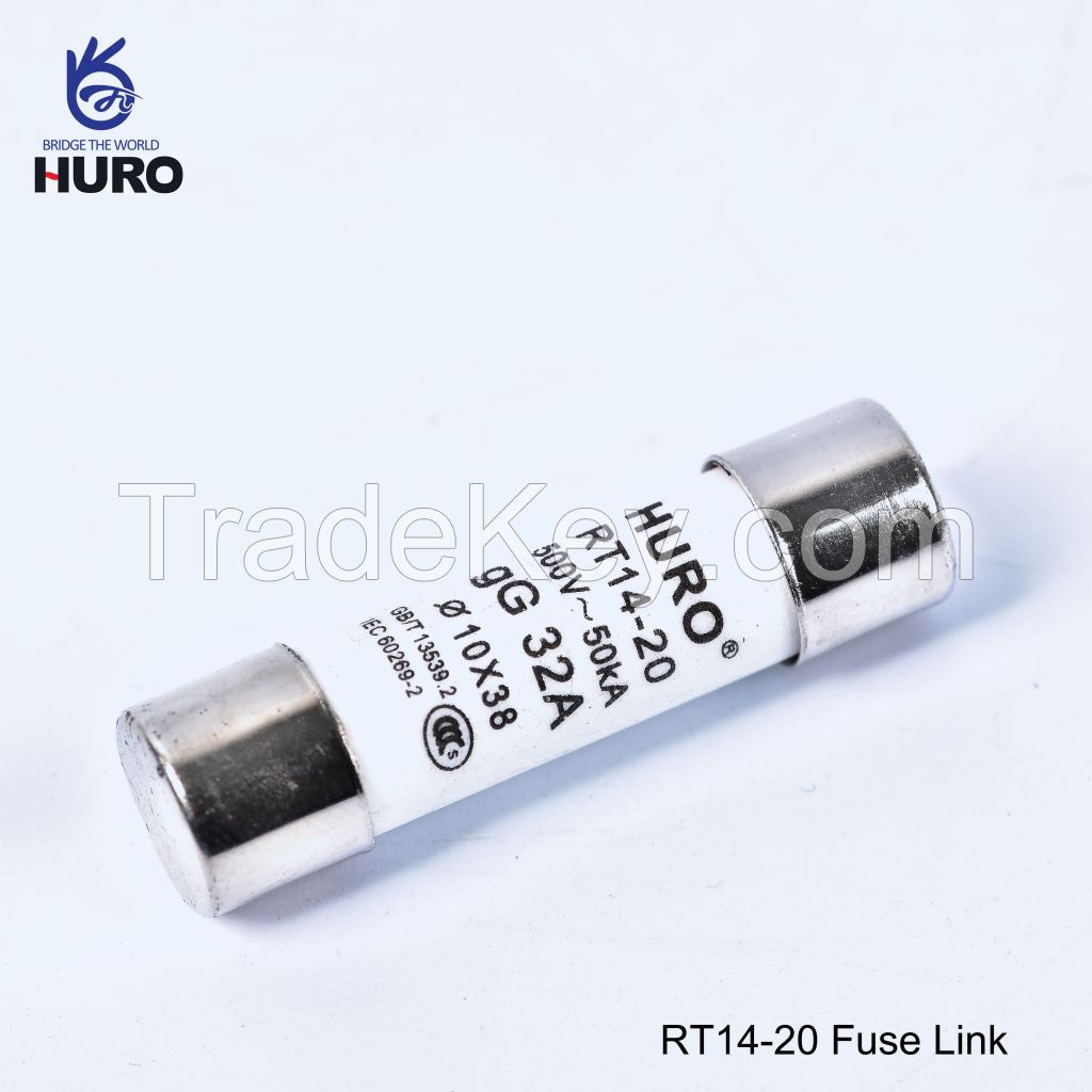 Low Voltage Cylindrical 10x38 R014 rt14-20 fuse with Double Cap