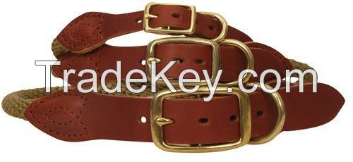 Luxury Rope Rolled Leather Dog Collar 