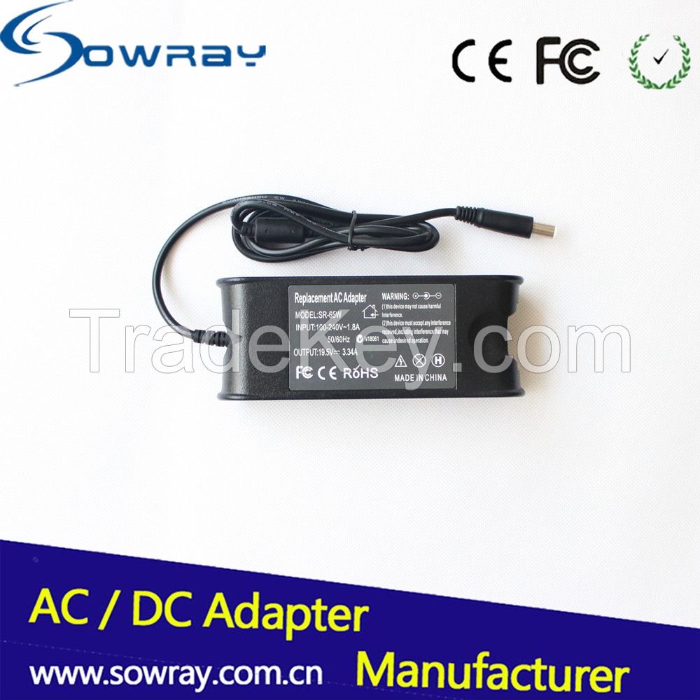 Notebook AC Adapter 19V 3.34A power adapter for Dell laptop ac 100-240v dc charger 7.5*5.0mm laptop power supply