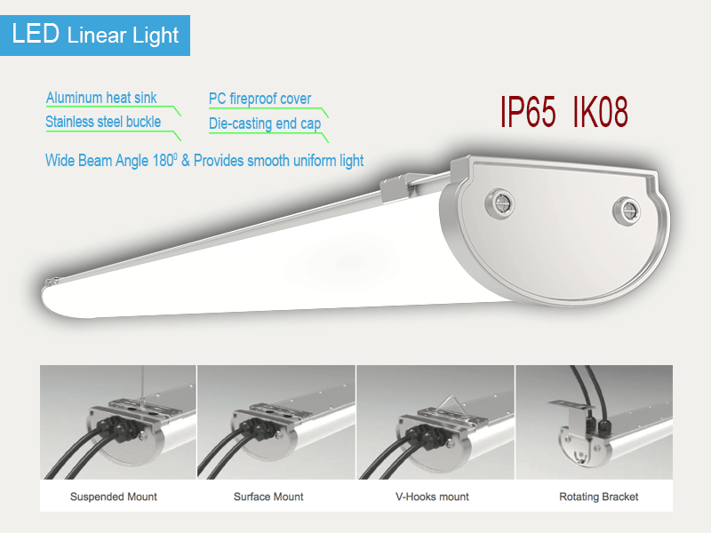 4ft 110W LED Linear Tri-proof Highbay Light