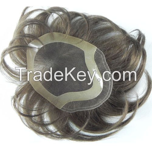 Human hair toupee/ men's hair systems