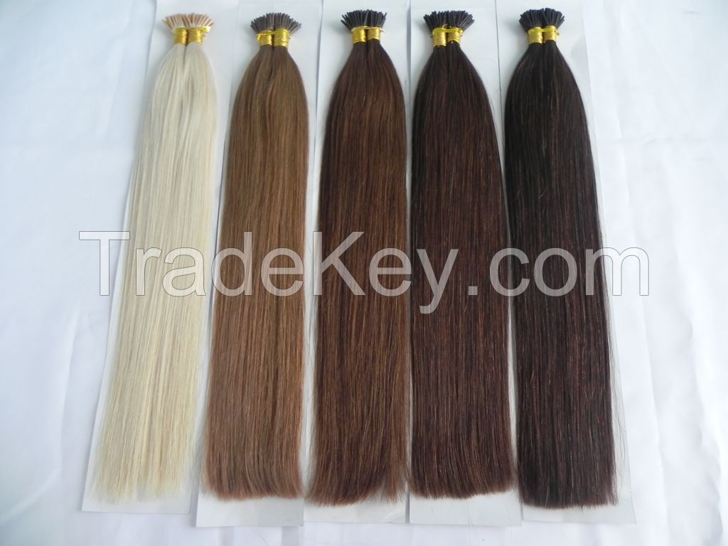 Wholesale Indian remy  human hair extension/keratin hair extension