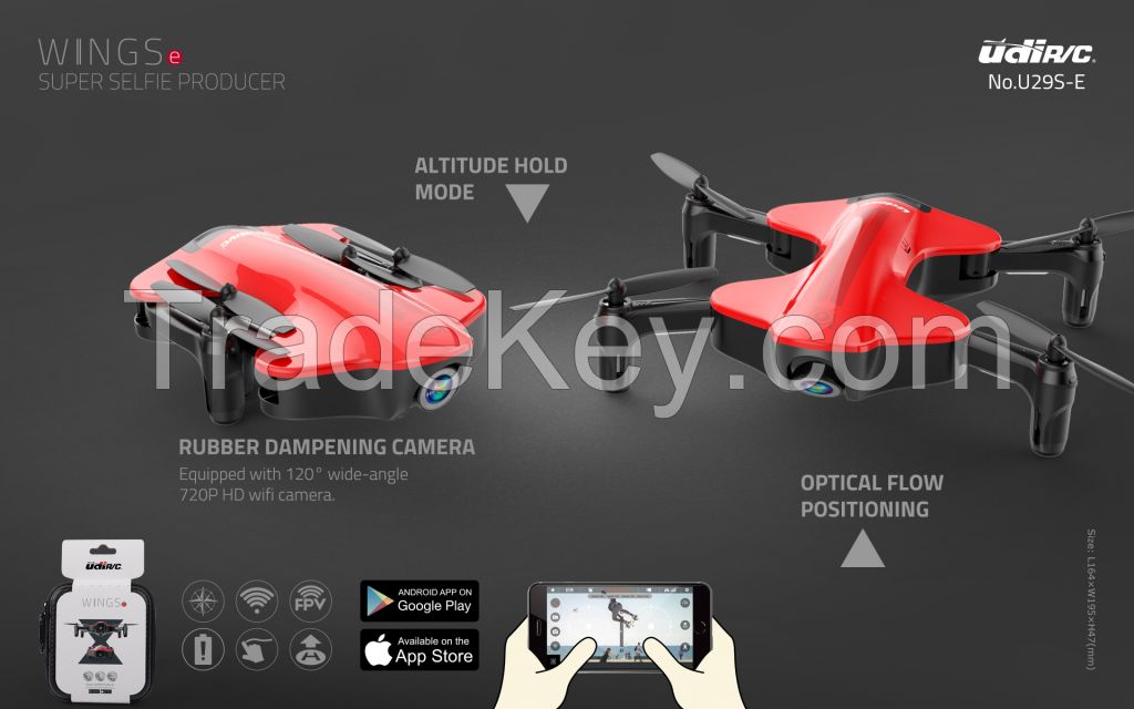 2017 UDIRC WIFI camera foldable optical flow drone U29S-E