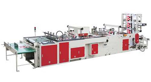 Fully automatic high-speed soft handle,patching bag making machine