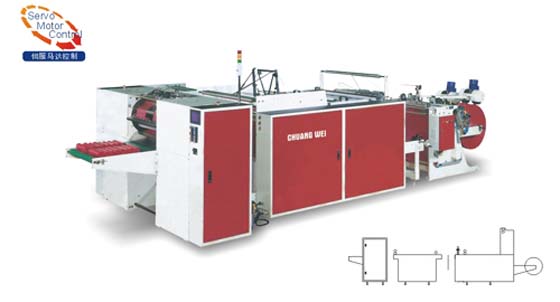 Roll-Replacement Coreless Scroll perforation Cutting bag machine