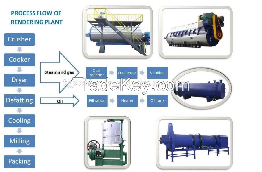 Automatic abattoir waste rendering plant