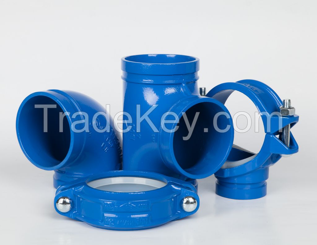 UL FM Approved (Lining Plastic) Ductile Iron Grooved Pipe Fittings