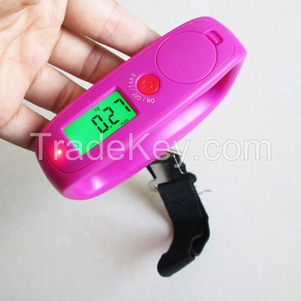 50kg*10g electronic portable digital travel luggage weight scale with hook/belt