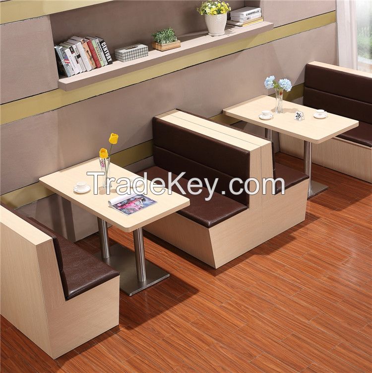 2 channel wood double side booth seating