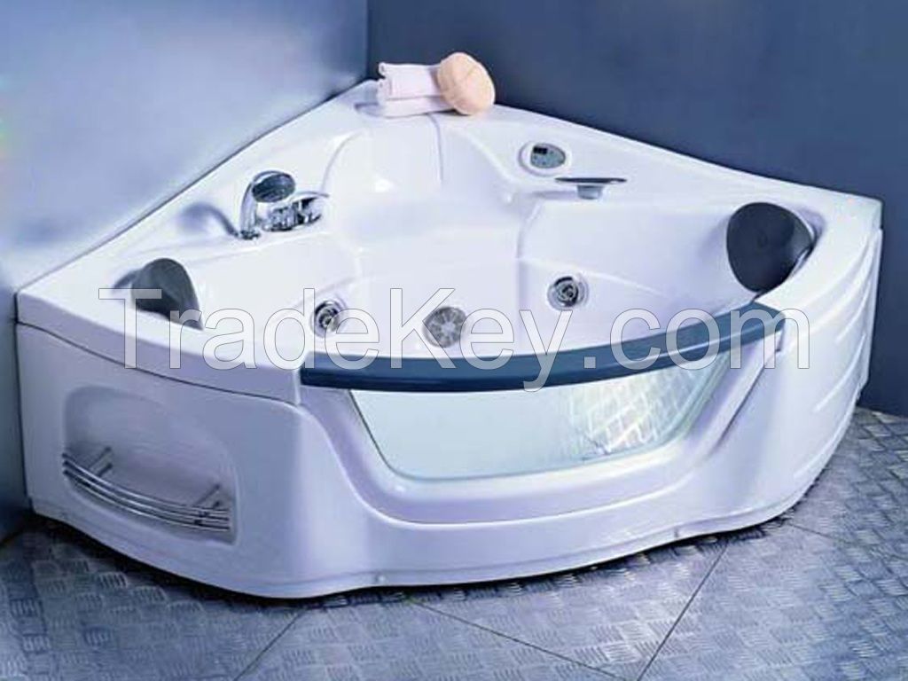 To corner Fan-shaped bathtub with glass window 1370Ã—1350 GM-1035