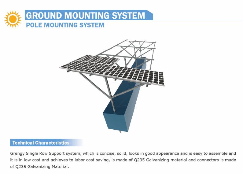 Ground mounting system-Pole mounting system    Carbon steel   