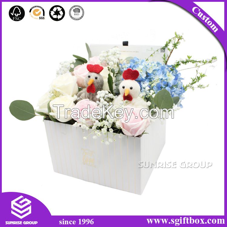 Rose Waterproof Paper Packaging Gift Hat Flower Box