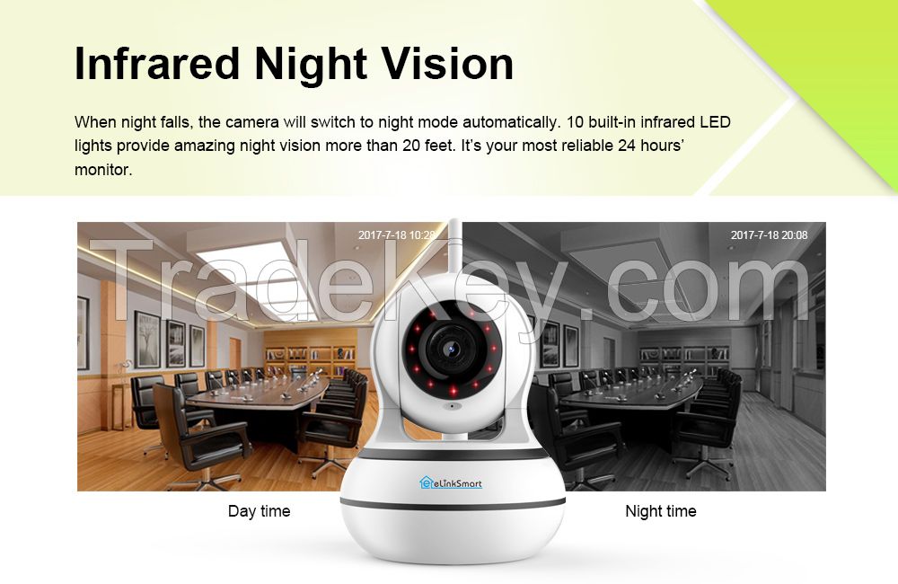 WiFi Camera Security IP Camera 960P eLinkSmart Pan/Tilt/Zoom Wireless Home Monitor