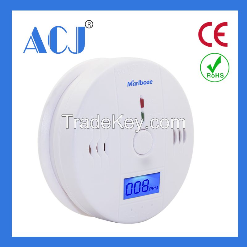 High quality CO detector with LCD display for home security