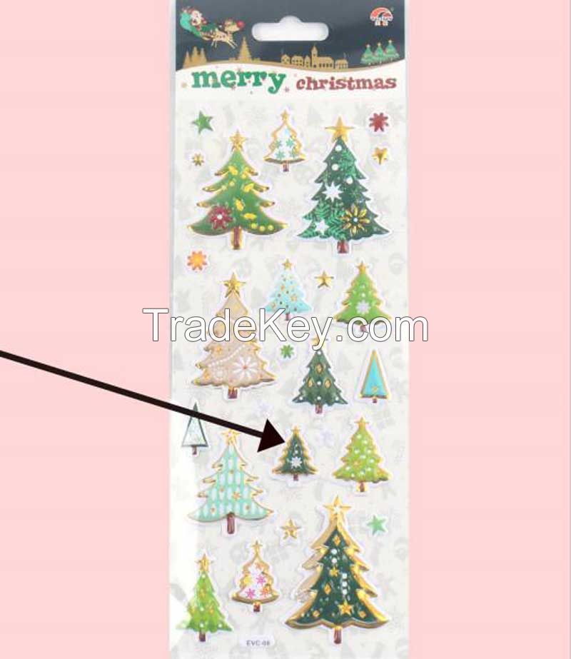 Full color printing POP-UP sticker with stamping promotional christmas
