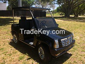 2015 acg Black Cadillac Escalade Golf Cart custom Street Legal Lsv 4 passenger 