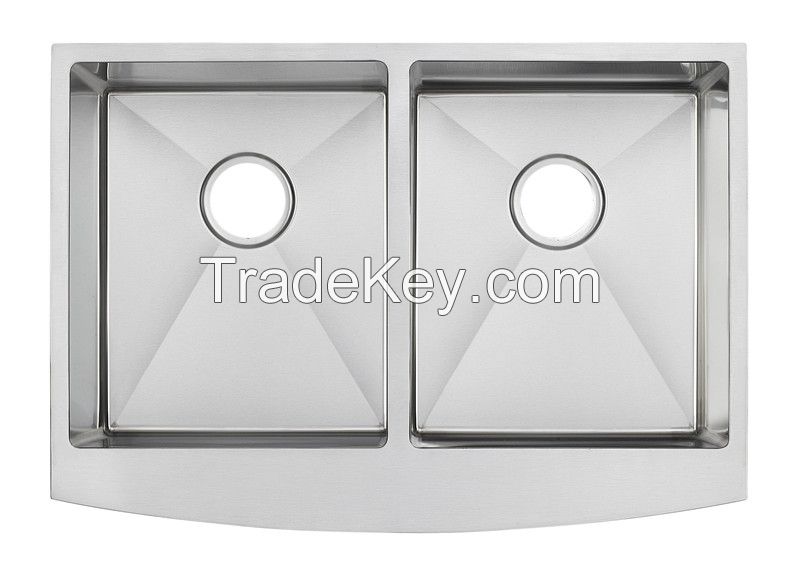 Farm House Apron Front Kitchen Sink Stainless Steel Double Bowl