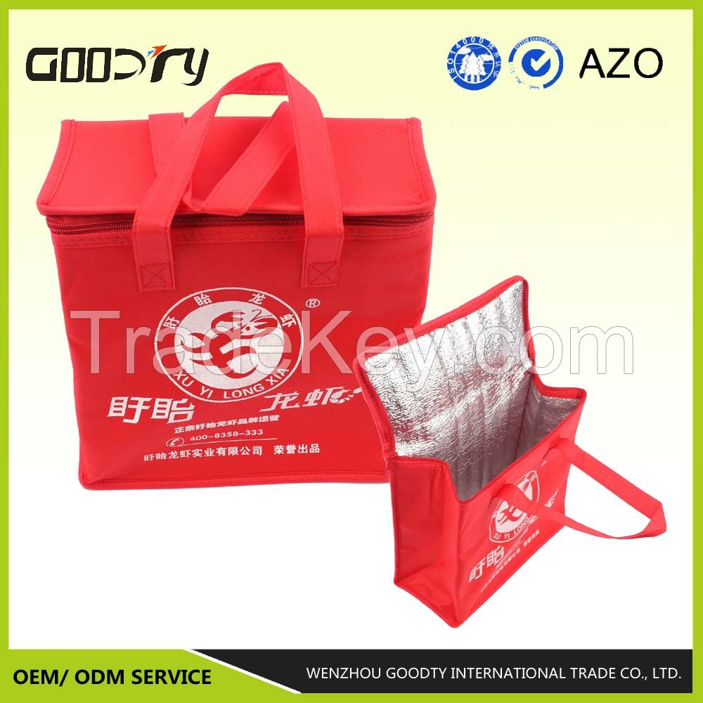 China laminated nice cheap traveling handle pp woven cooler bags