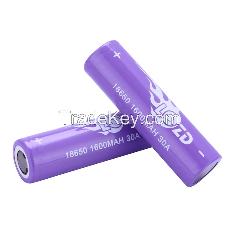 li-ion battery 3.7v 1600mah 18650 rechargeable battery flat cell lithi