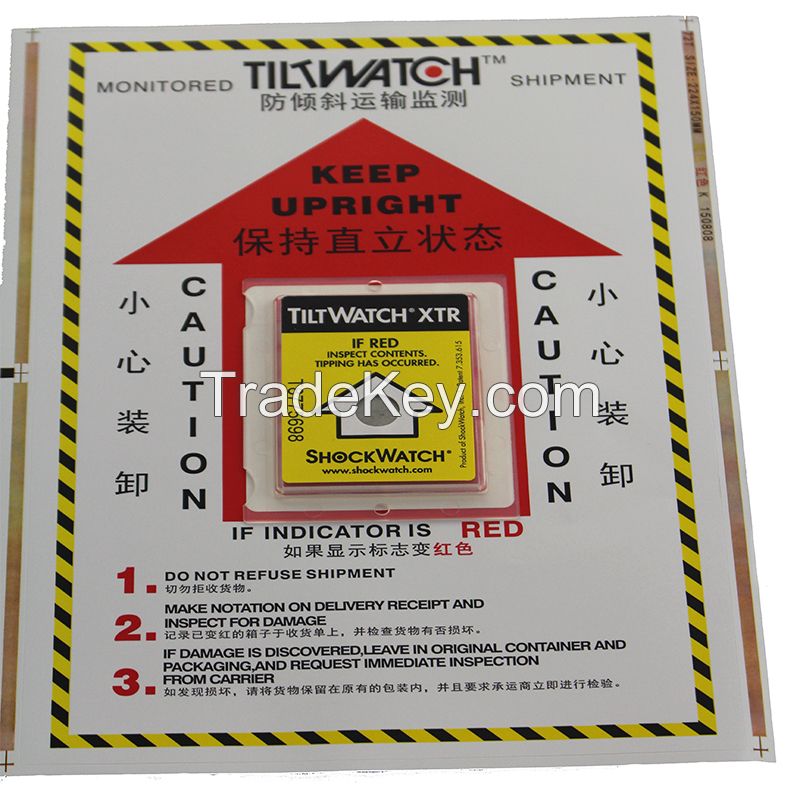 tiltwatch xtr single tilt labels with alarm for shipping container