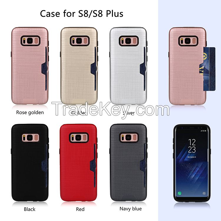 Samsung S8 card slot TPU PC combo phone case, Heat dissipation,Shockproof