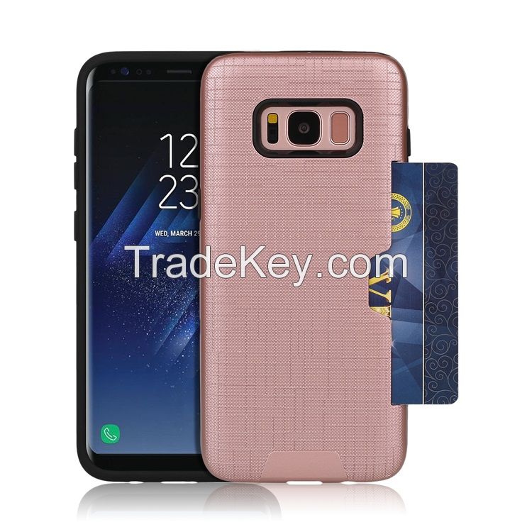 Samsung S8 card slot TPU PC combo phone case, Heat dissipation,Shockproof