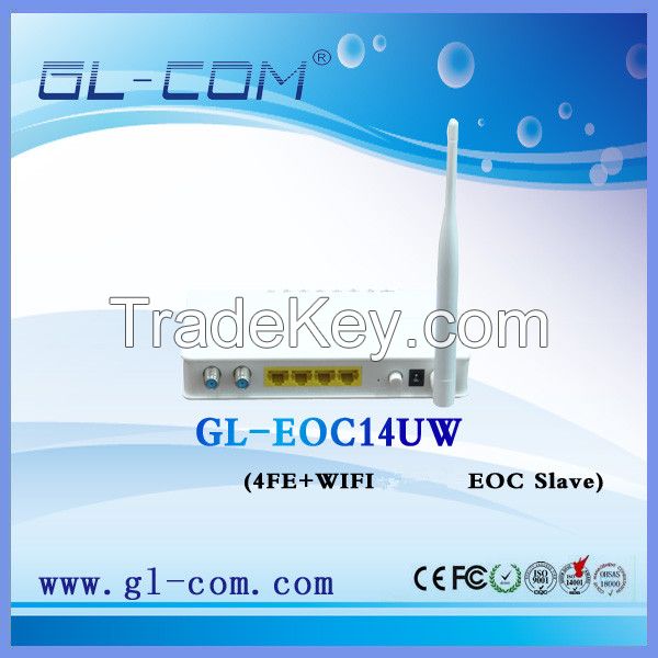 Ethernet Over Coax Cable System Eoc Slave Modem with WiFi