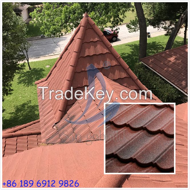 Construction and real estate structural building materials stone coated metal roof tiles