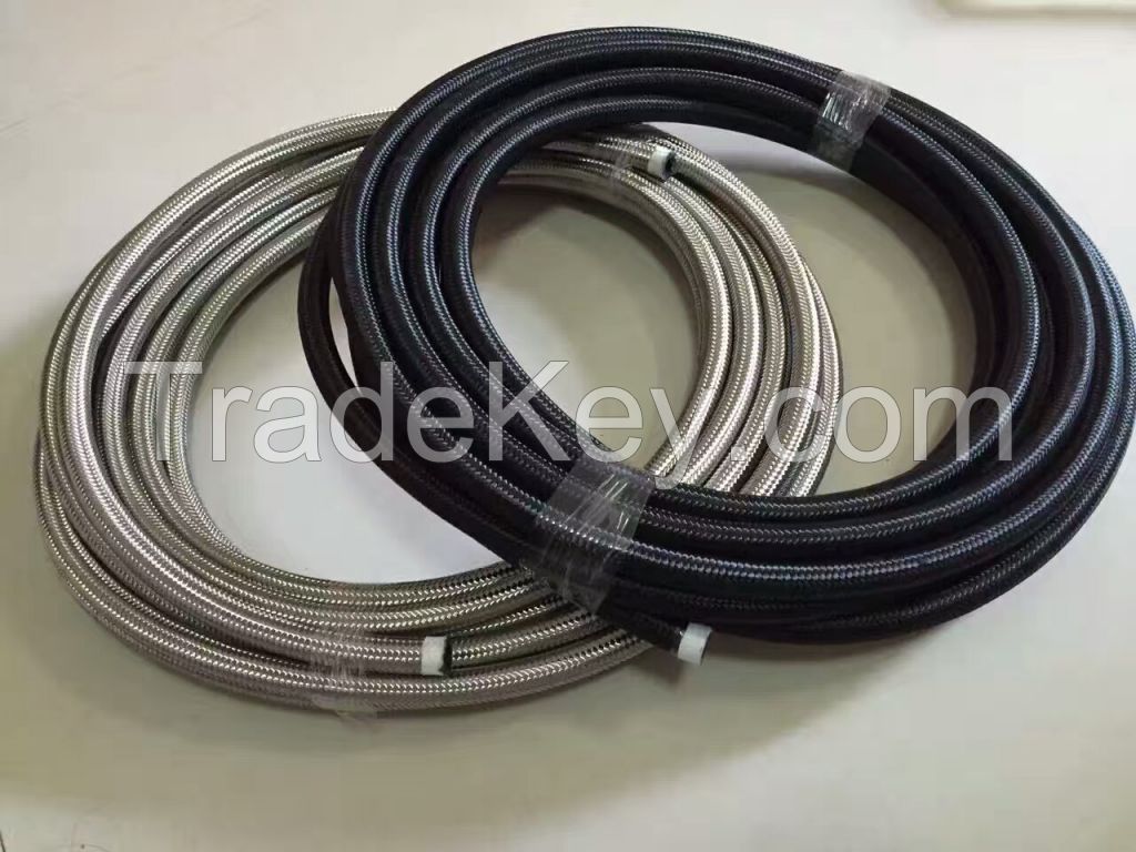 An4 An6 An8 An10 An12 An16 SS Braided Oil Cooler Hose With Nylon Outside Rubber hose