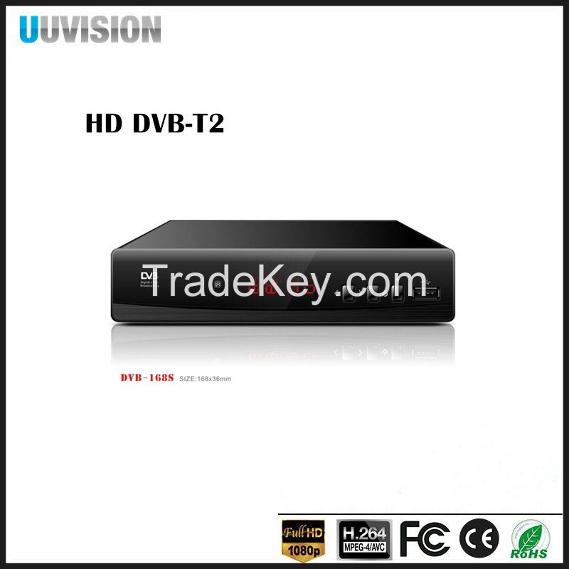 UUvision H.264 / MPEG-2/4 Set-top Box 1080P K2 Full HD DVB-T2 Digital Terrestrial TV Receiver Compatible with DVB-T for TV HDTV