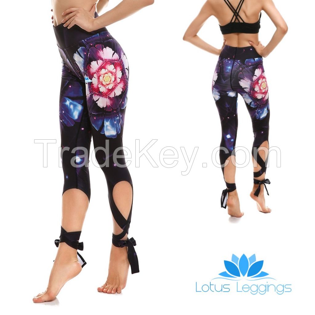 Galaxy Blossom Tie-Up Leggings