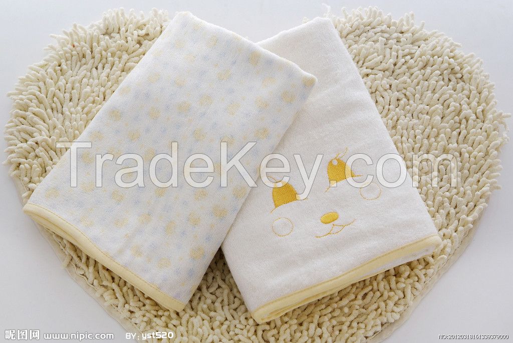 Square towel of bamboo fiber