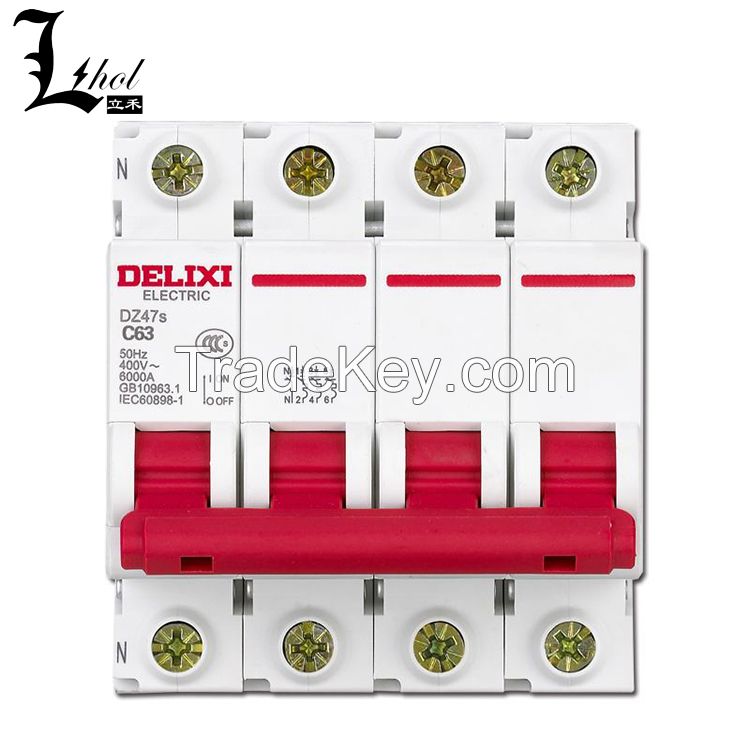 High Quality Delixi 4P Miniature Circuit Breaker DZ47s