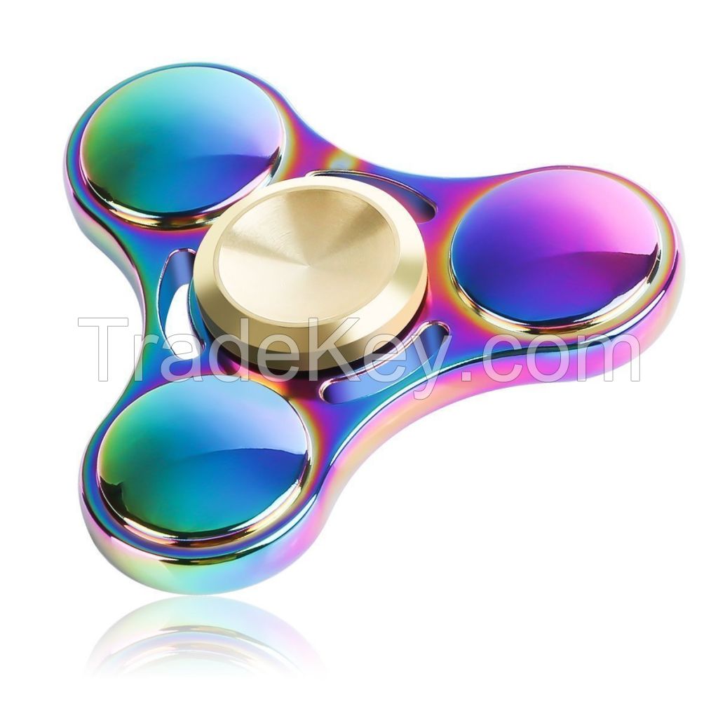 New Version Fidget Spinner Toy Durable Stainless Steel Bearing High Speed 3-5 Min Spins Tri-spinner Precision Colorful Metal Hand Spinners Toy with 1 Screwdriver & 1 Extra Bearing 