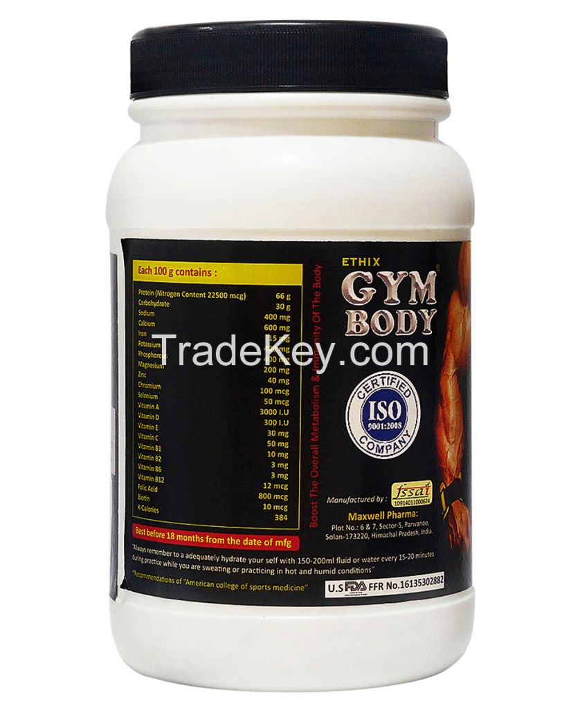 Gym Body Protein Powder        Nutrition Supplement 500g