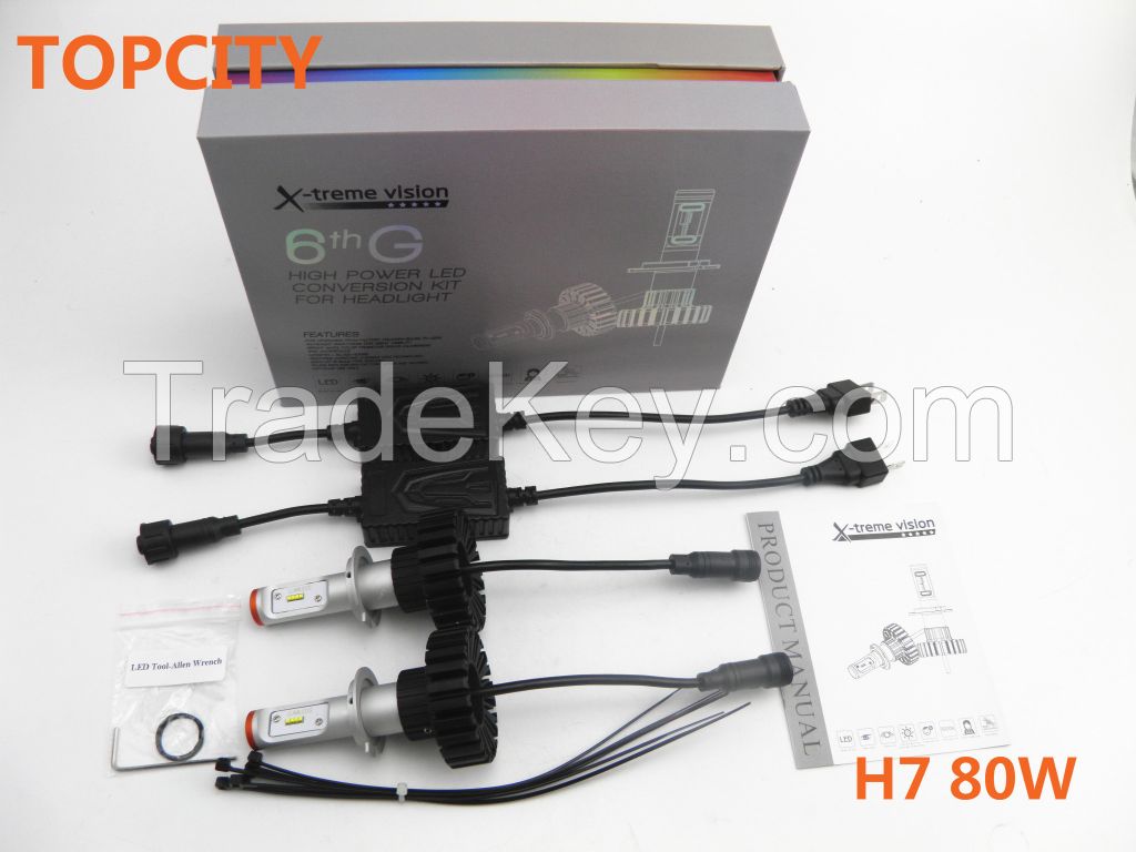 Led headlight kit competitive price H7 80W led headlight bulbs