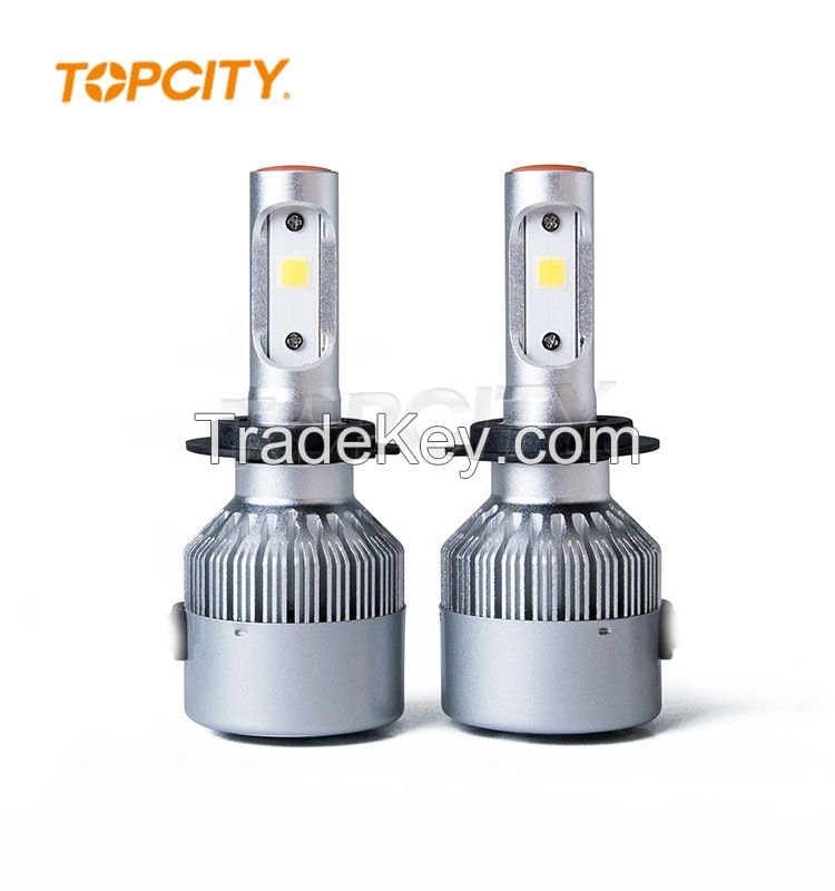 Topcity  High quality auto led headlamp H4 60W car cob led headlight