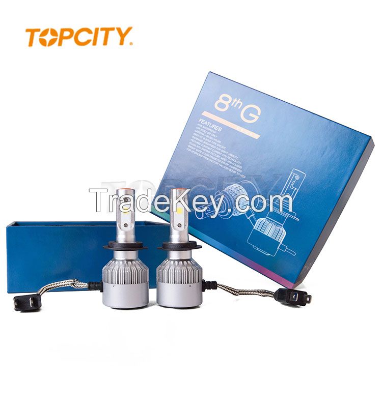 Topcity  High quality auto led headlamp H4 60W car cob led headlight