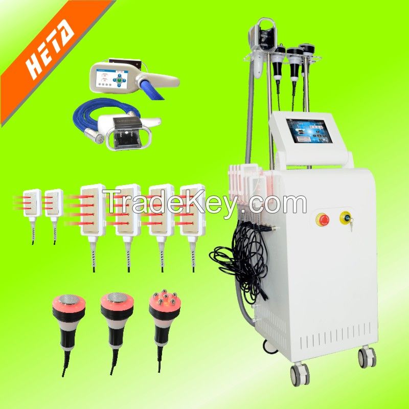Multifunction beauty equipment cavitation RF laser vacuum cryolipolysis slimming machine