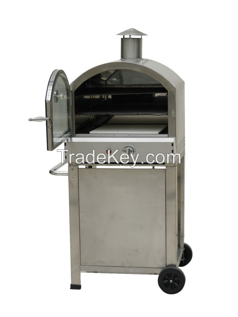 gas bbq smoker grill with pizza oven garden party