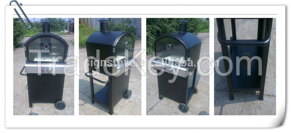 Hot sell commercial movable pizza oven gas smoker grill garden