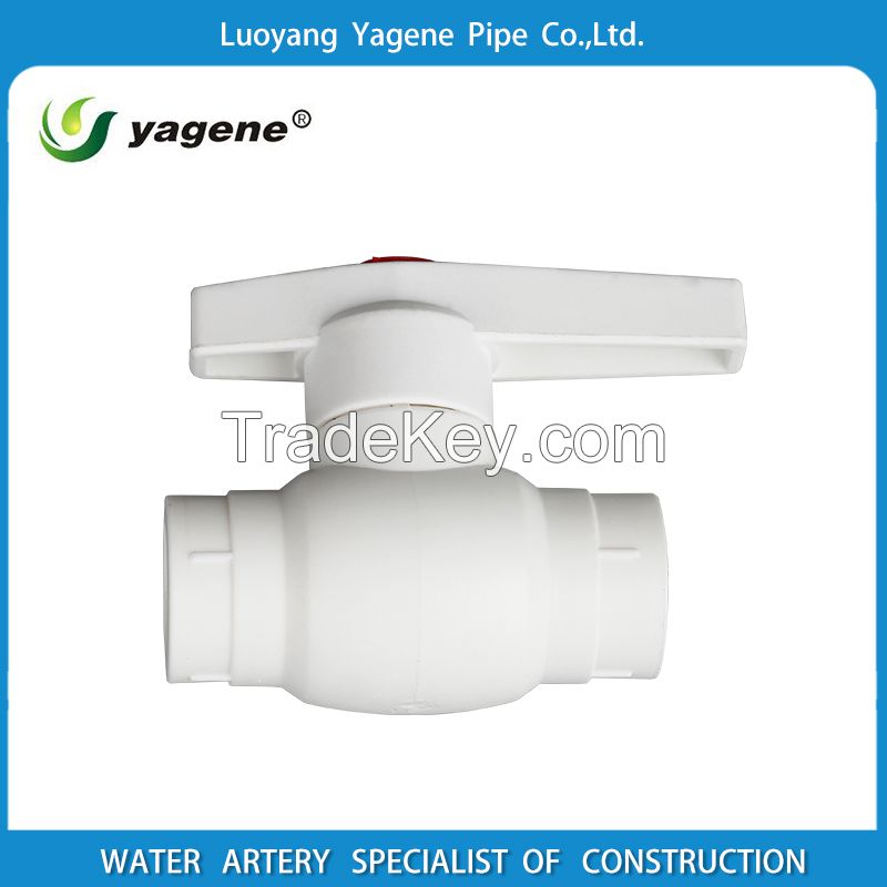 PPR butterfly control ball valve with brass ball