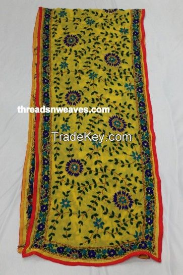 Shop Georgette And Chanderi Parsi Work Dupatta | Threads N Weaves