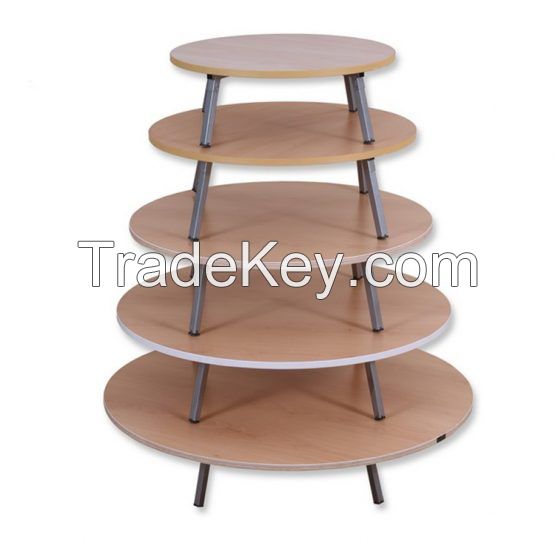 ROUND FLOOR TABLE WITH METAL LEGS