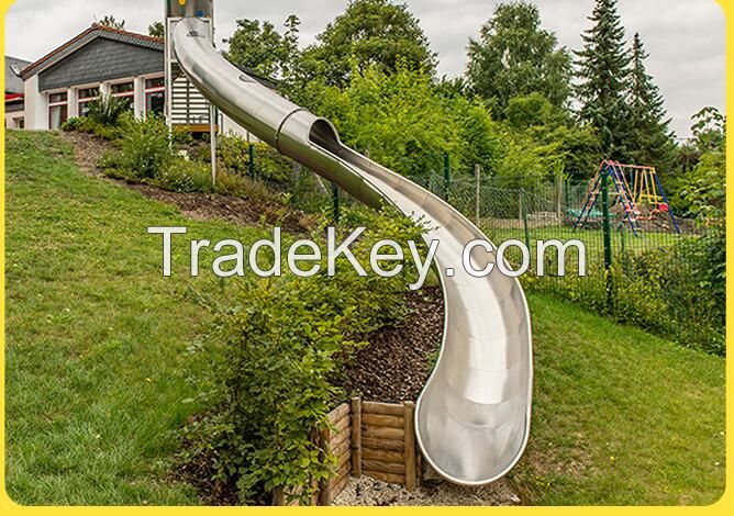 High quality cheap preschool stainless steel playground double slide