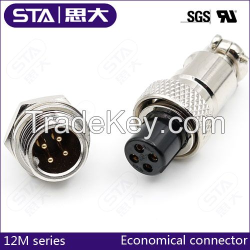 GX12 M12 12M Electrical Male and Female Circular Aviation Connector
