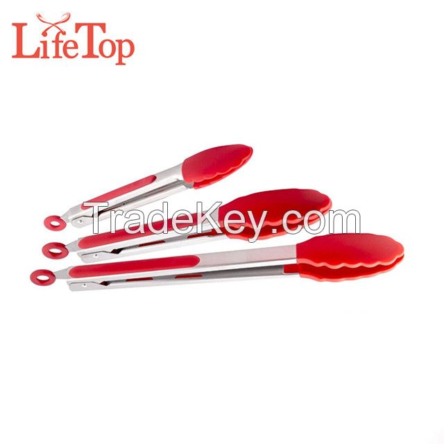 BPA free food grade tongs colorful Kitchen accessories set