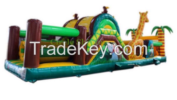 Inflatable giraffe obstacle course