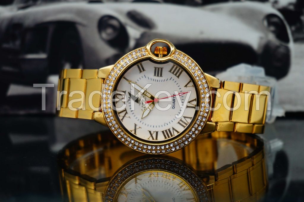 Gold watch, High Quality Brand Design Lowest Price Fashion From China supplier Wristwatch